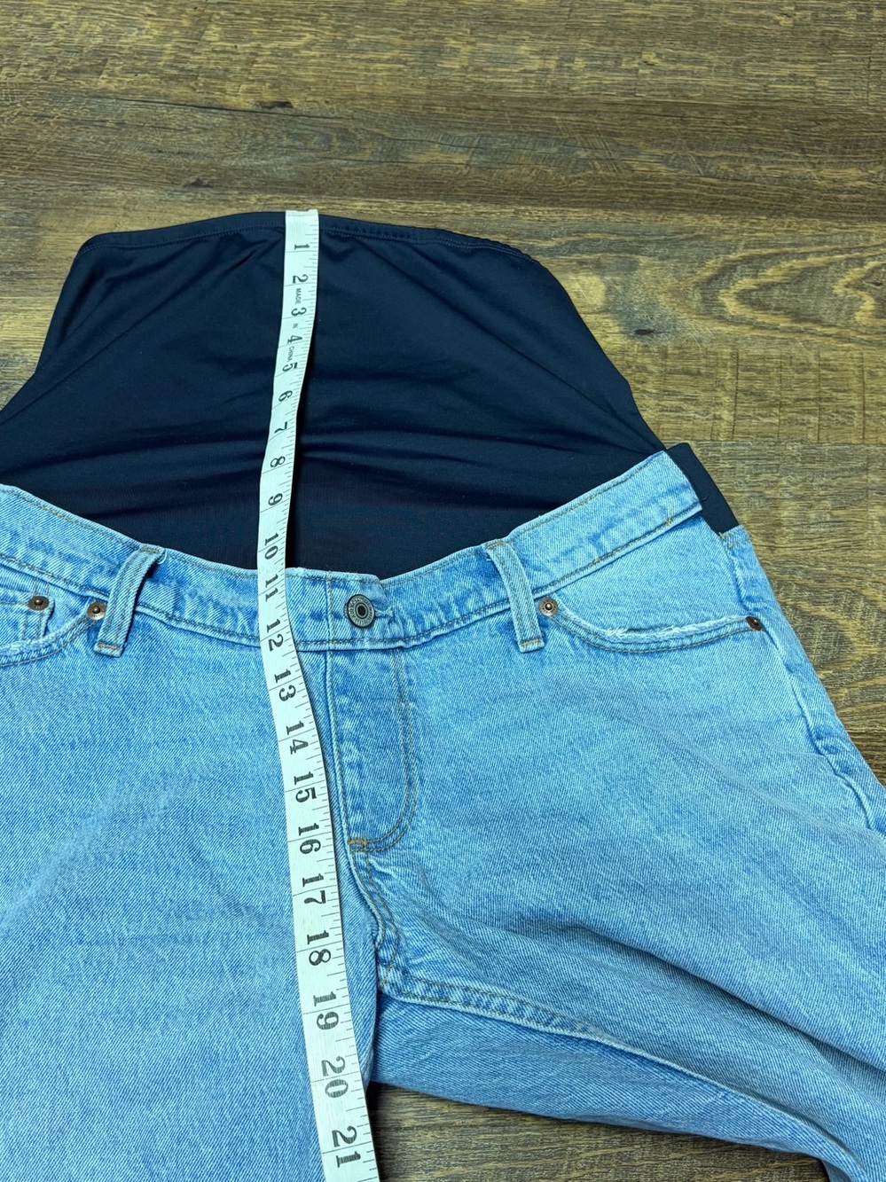 Abercrombie & Fitch “the baggy” Maternity Jeans Light Wash Straight Leg 27/4S - Picture 6 of 9